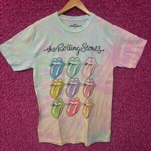 The Rolling Stones Hot Lips Pop Art Rock Pastel Tie Dye M
